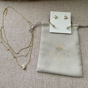 Kendra Scott “Arden” Multi Strand Necklace, Earrings, and Bracelet